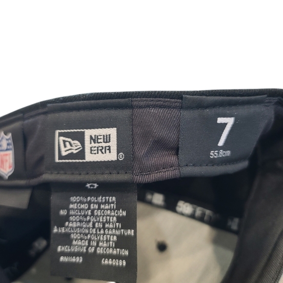 New Era Pittsburgh Steelers Black Basic 9FIFTY Enhanced Mens Snapback Hat Size 7 - Picture 8 of 8